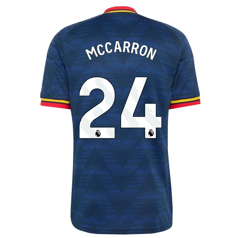 Danxen Uomo Maglia Daniel Mccarron #24 Blu Notte Giallo Rosso Kit Gara Away 2026/27 Maglietta