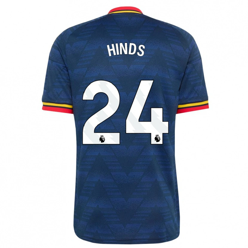 Danxen Uomo Maglia Taylor Hinds #24 Blu Notte Giallo Rosso Kit Gara Away 2026/27 Maglietta