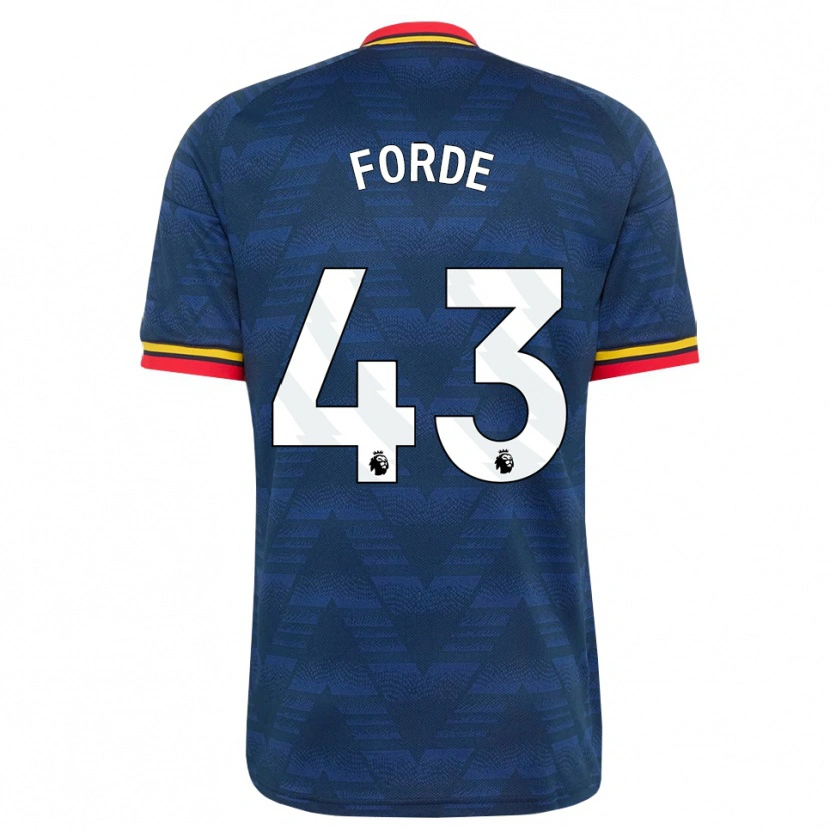 Danxen Uomo Maglia Romari Forde #43 Blu Notte Giallo Rosso Kit Gara Away 2026/27 Maglietta
