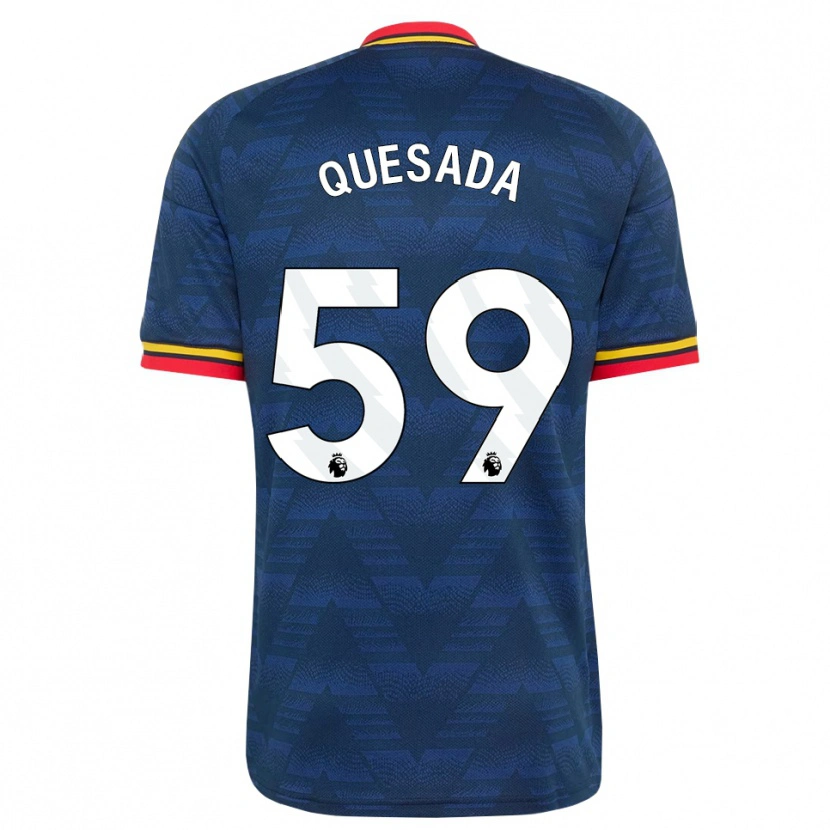 Danxen Uomo Maglia Elián Quesada #59 Blu Notte Giallo Rosso Kit Gara Away 2026/27 Maglietta