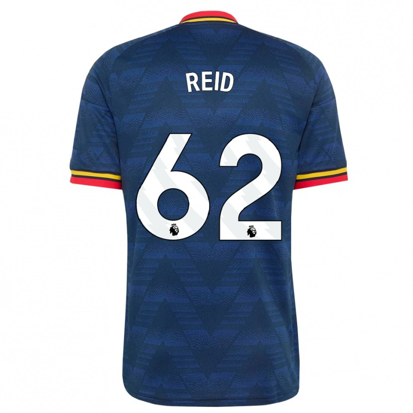 Danxen Uomo Maglia Katie Reid #62 Blu Notte Giallo Rosso Kit Gara Away 2026/27 Maglietta