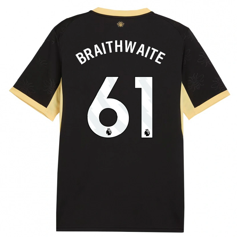 Danxen Uomo Maglia Kaden Braithwaite #61 Giallo Nero Kit Gara Away 2026/27 Maglietta