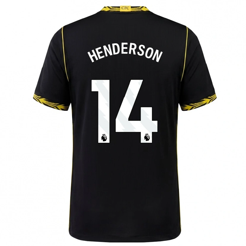 Danxen Uomo Maglia Jordan Henderson #14 Giallo Nero Kit Gara Away 2026/27 Maglietta