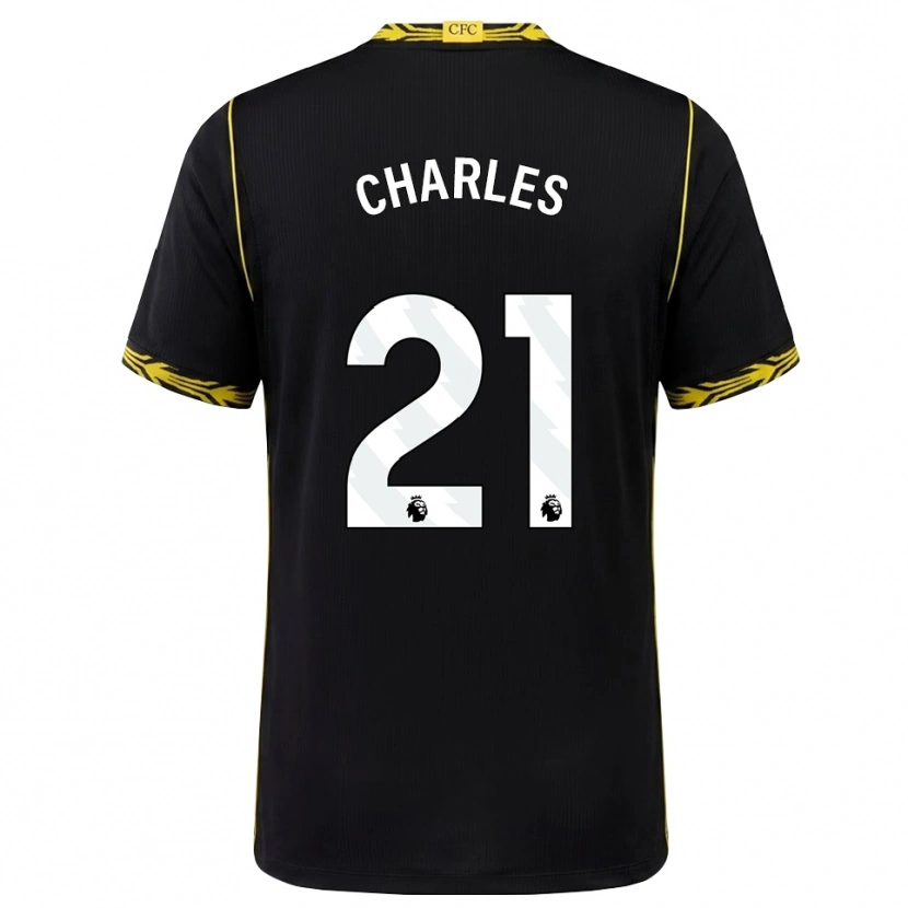 Danxen Uomo Maglia Niamh Charles #21 Giallo Nero Kit Gara Away 2026/27 Maglietta