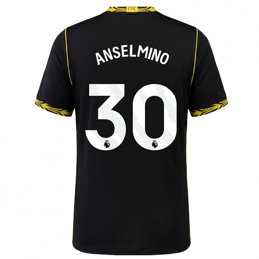 Danxen Uomo Maglia Aarón Anselmino #30 Giallo Nero Kit Gara Away 2026/27 Maglietta