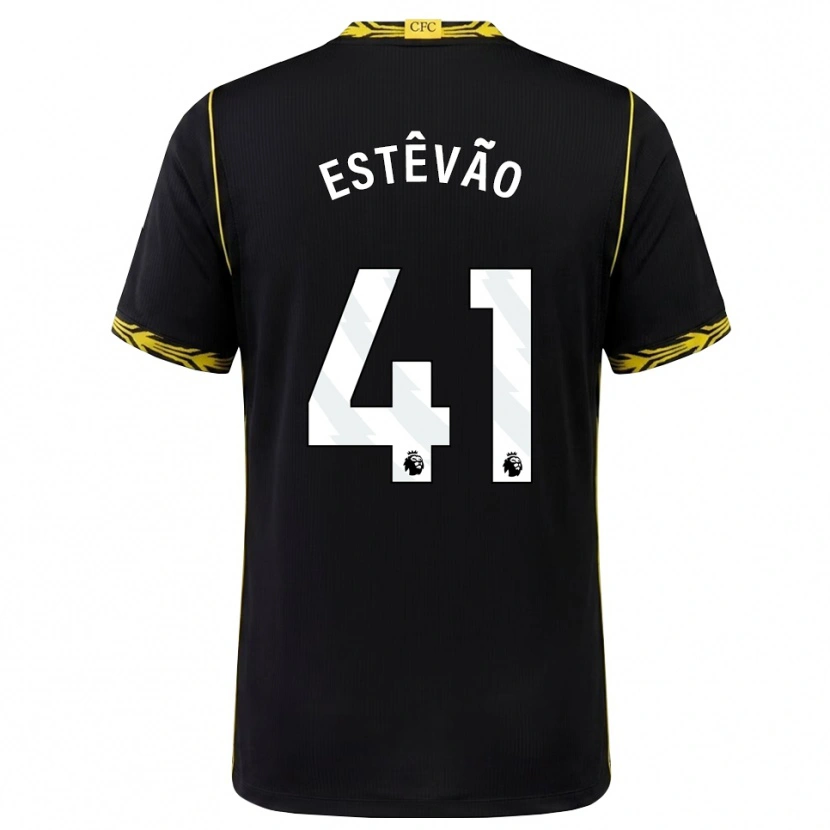 Danxen Uomo Maglia Estêvão Willian Almeida De Oliveira Gonçalves #41 Giallo Nero Kit Gara Away 2026/27 Maglietta
