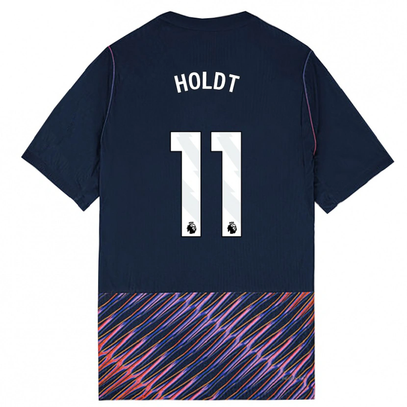 Danxen Uomo Maglia Olivia Holdt #11 Blu Reale Bianco Kit Gara Away 2026/27 Maglietta