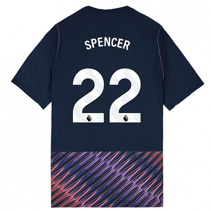Danxen Uomo Maglia Rebecca Spencer #22 Blu Reale Bianco Kit Gara Away 2026/27 Maglietta