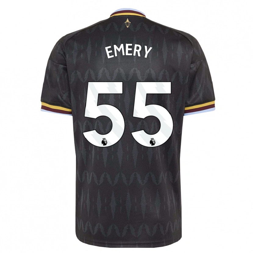 Danxen Uomo Maglia Lander Emery #55 Blu Fiordaliso Nero Giallo Kit Gara Away 2026/27 Maglietta