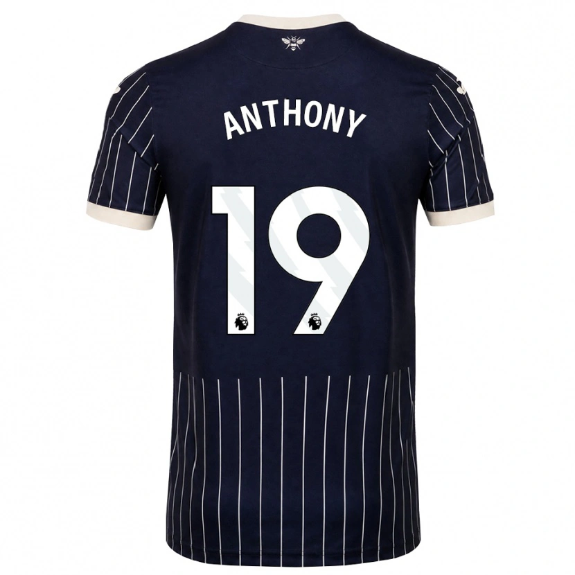 Danxen Uomo Maglia Jaidon Anthony #19 Bianco Nero Kit Gara Away 2026/27 Maglietta