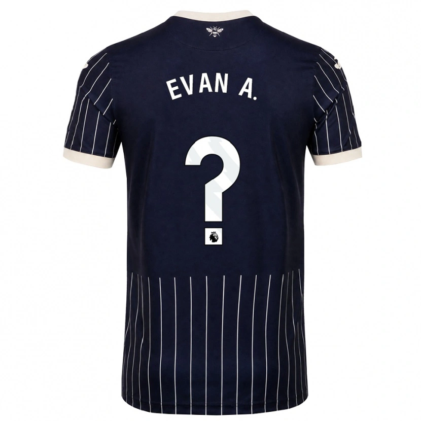 Danxen Uomo Maglia Evan Anderson #0 Bianco Nero Kit Gara Away 2026/27 Maglietta