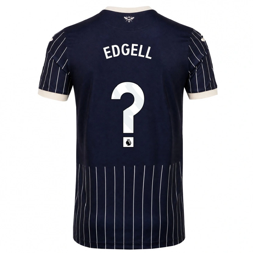 Danxen Uomo Maglia Vincent Edgell #0 Bianco Nero Kit Gara Away 2026/27 Maglietta