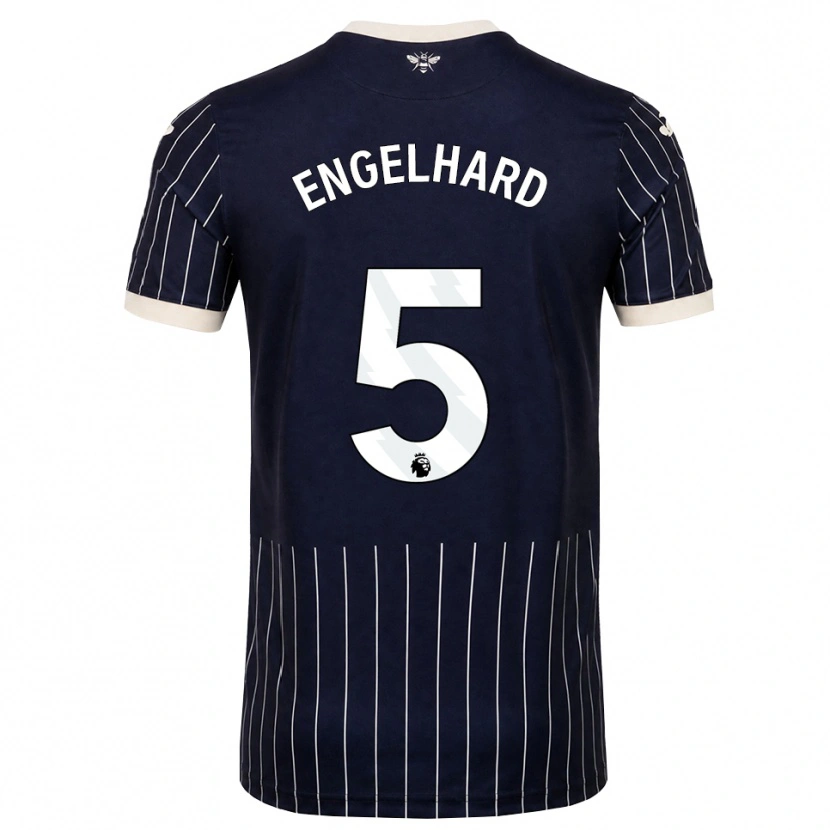 Danxen Uomo Maglia Carolin Engelhard #5 Bianco Nero Kit Gara Away 2026/27 Maglietta