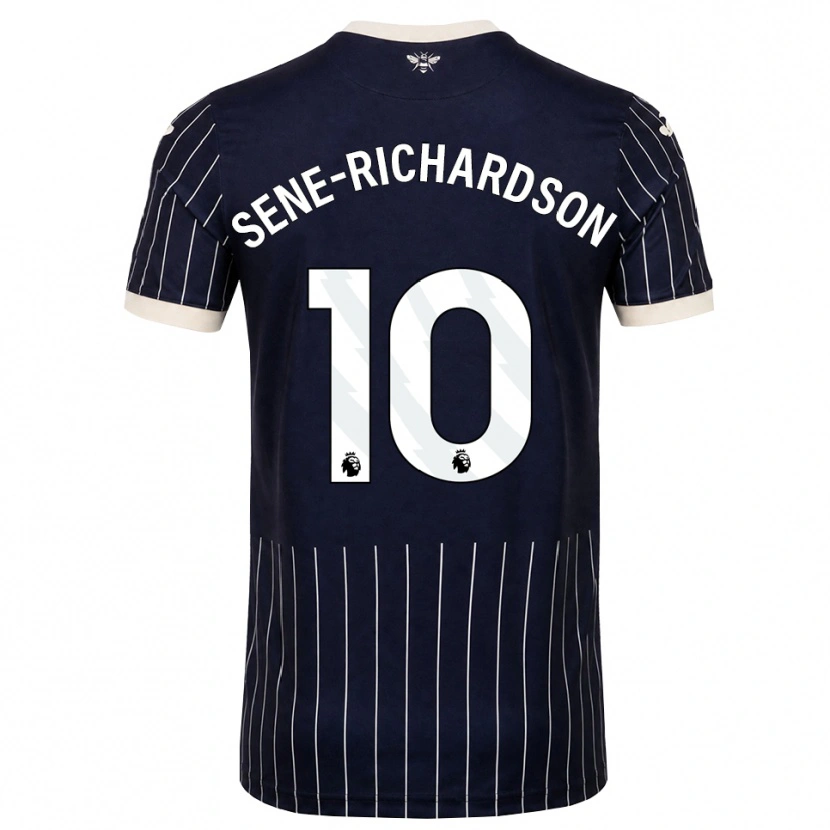 Danxen Uomo Maglia Sam Sene-Richardson #10 Bianco Nero Kit Gara Away 2026/27 Maglietta