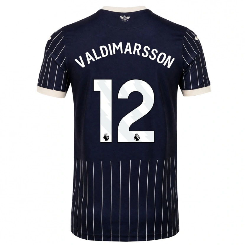 Danxen Uomo Maglia Hákon Valdimarsson #12 Bianco Nero Kit Gara Away 2026/27 Maglietta