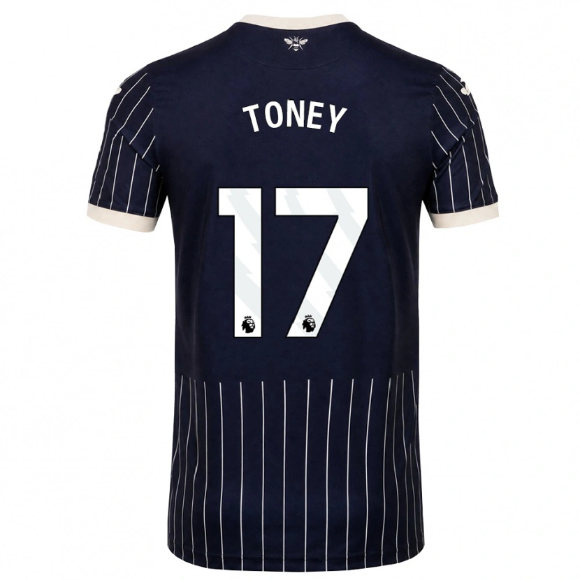 Danxen Uomo Maglia Ivan Toney #17 Bianco Nero Kit Gara Away 2026/27 Maglietta