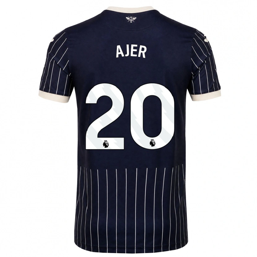 Danxen Uomo Maglia Kristoffer Ajer #20 Bianco Nero Kit Gara Away 2026/27 Maglietta