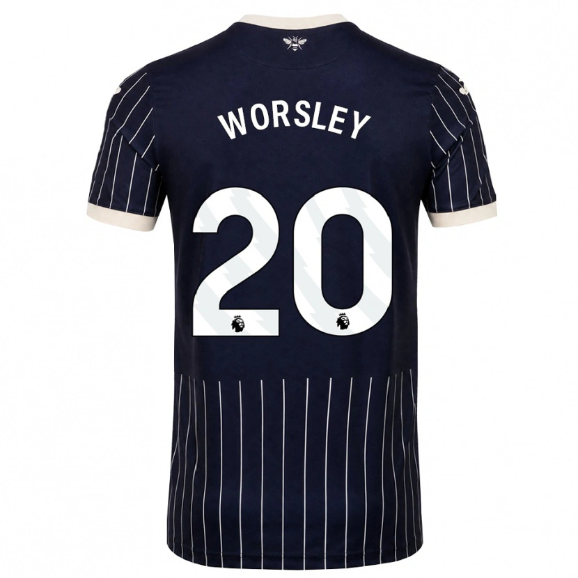 Danxen Uomo Maglia Freya Worsley #20 Bianco Nero Kit Gara Away 2026/27 Maglietta