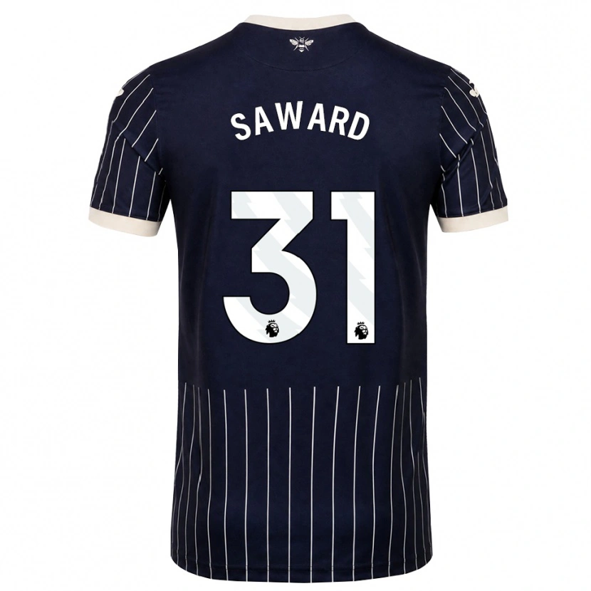 Danxen Uomo Maglia Sammie Saward #31 Bianco Nero Kit Gara Away 2026/27 Maglietta