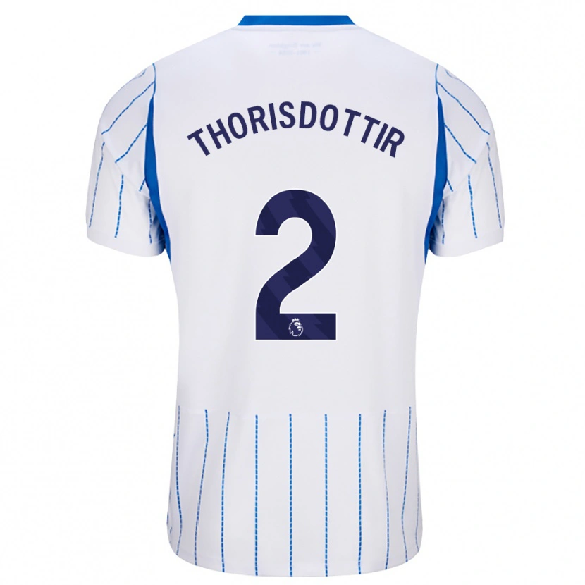 Danxen Uomo Maglia Maria Thorisdottir #2 Blu Dodger Bianco Kit Gara Away 2026/27 Maglietta