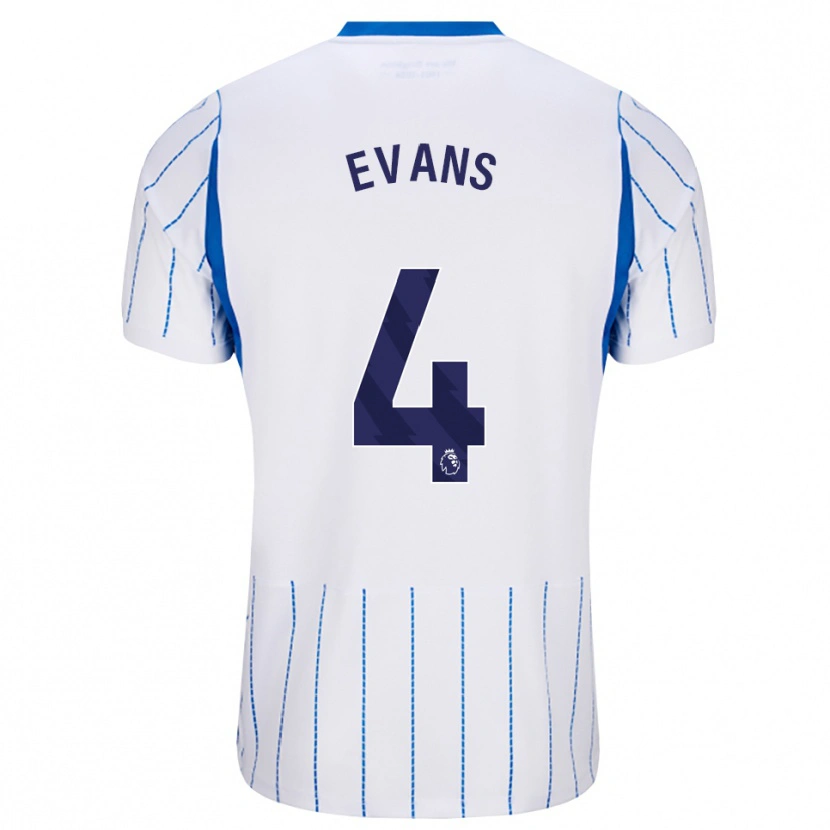 Danxen Uomo Maglia Jake Evans #4 Blu Dodger Bianco Kit Gara Away 2026/27 Maglietta