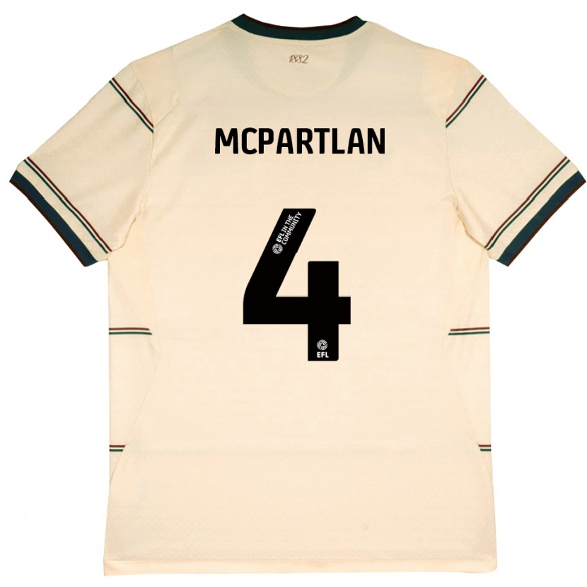 Danxen Uomo Maglia Brenna Mcpartlan #4 Beige Borgogna Kit Gara Away 2026/27 Maglietta