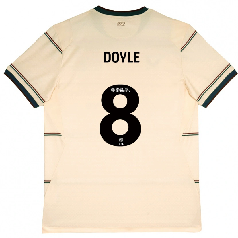 Danxen Uomo Maglia Emma Doyle #8 Beige Borgogna Kit Gara Away 2026/27 Maglietta