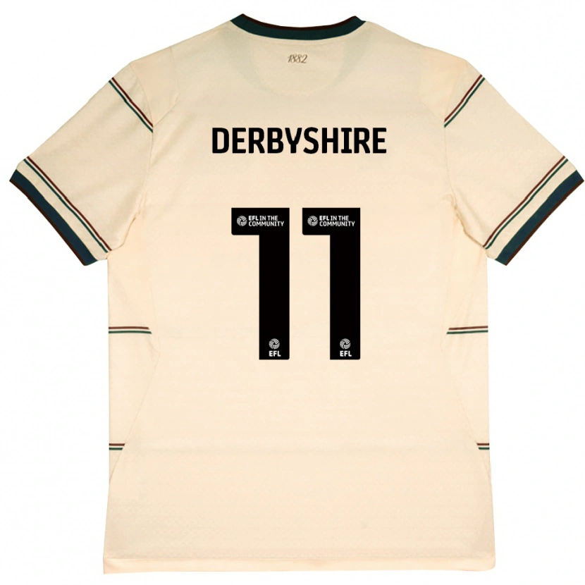 Danxen Uomo Maglia Braidin Derbyshire #11 Beige Borgogna Kit Gara Away 2026/27 Maglietta