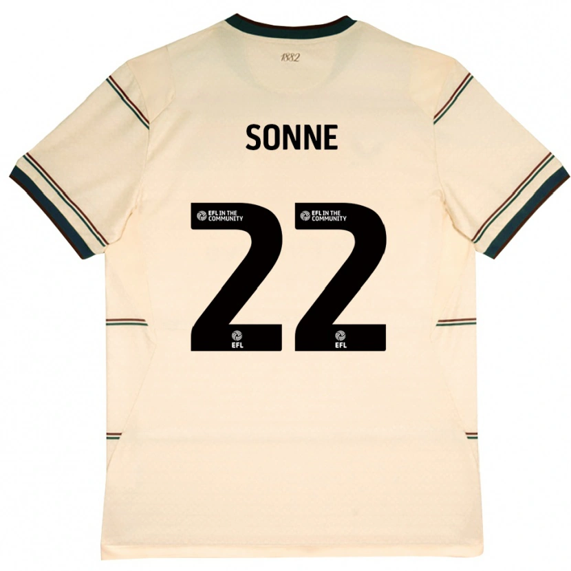 Danxen Uomo Maglia Oliver Sonne #22 Beige Borgogna Kit Gara Away 2026/27 Maglietta