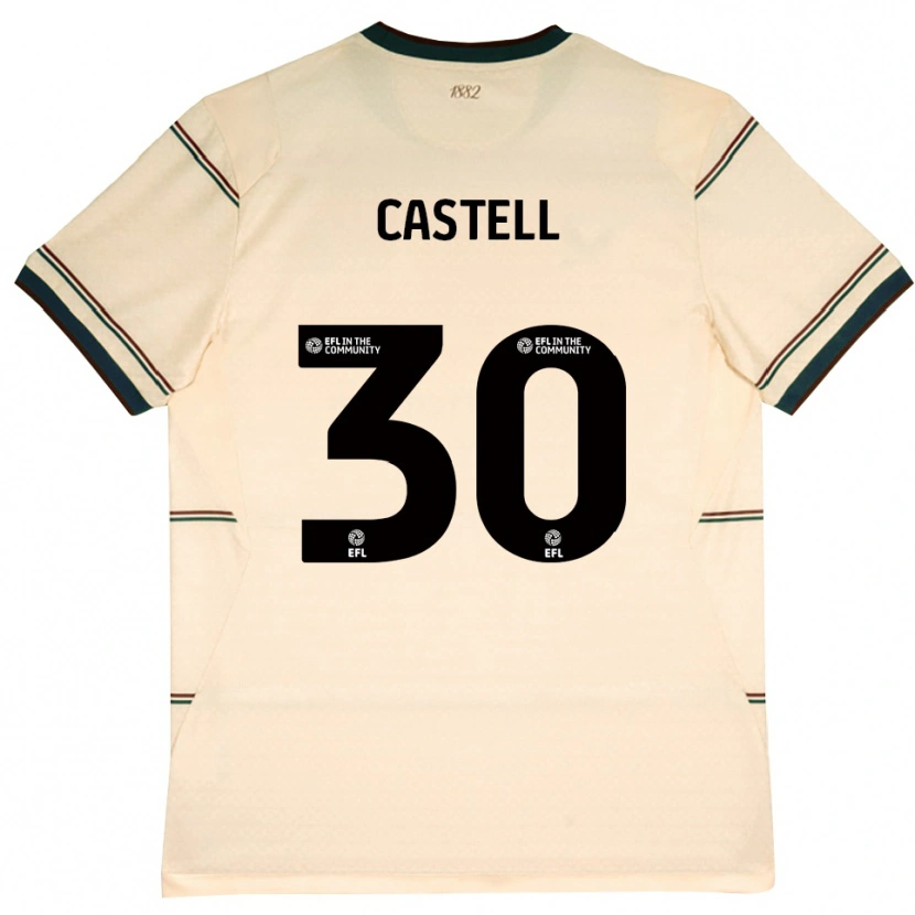 Danxen Uomo Maglia Lluc Castell #30 Beige Borgogna Kit Gara Away 2026/27 Maglietta