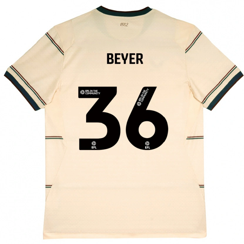 Danxen Uomo Maglia Jordan Beyer #36 Beige Borgogna Kit Gara Away 2026/27 Maglietta