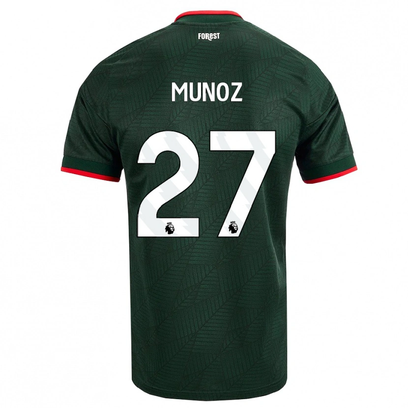 Danxen Uomo Maglia Daniel Muñoz #27 Verde Scuro Rosso Kit Gara Away 2026/27 Maglietta