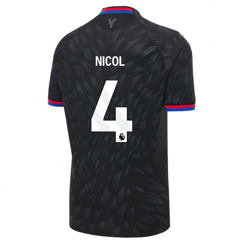Danxen Uomo Maglia Leigh Nicol #4 Nero Blu Rosso Kit Gara Away 2026/27 Maglietta