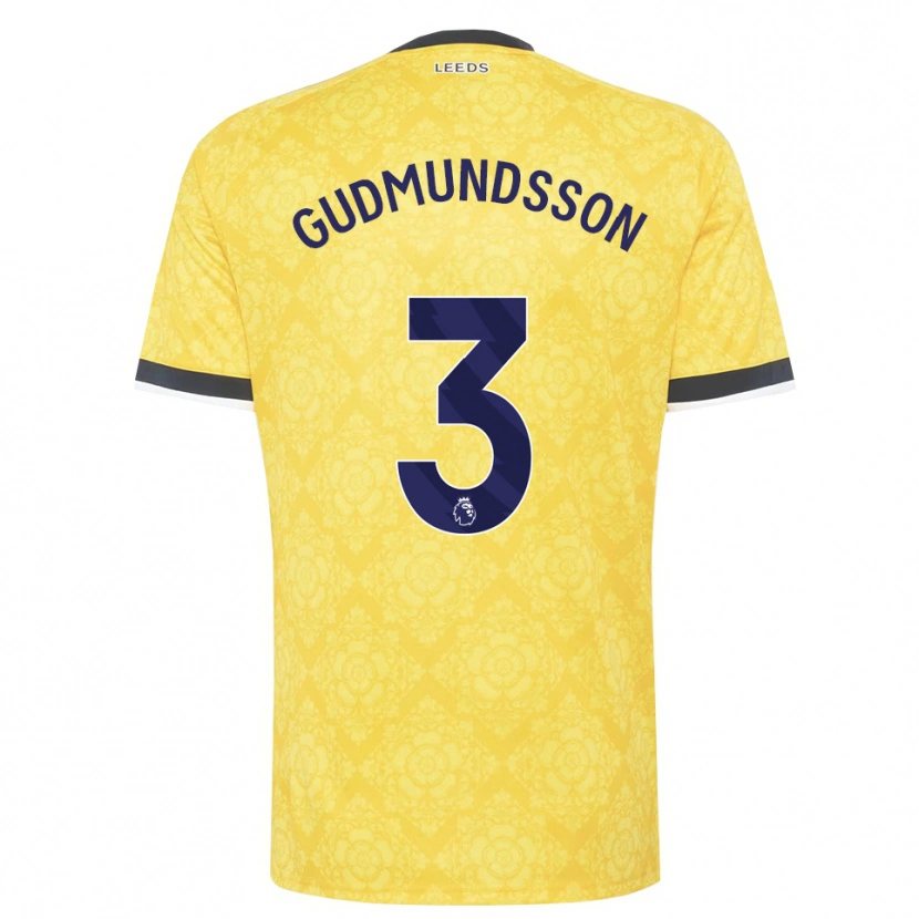 Danxen Uomo Maglia Gabriel Gudmundsson #3 Giallo Bianco Nero Kit Gara Away 2026/27 Maglietta