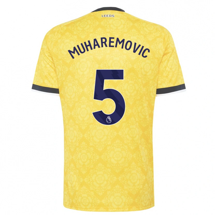 Danxen Uomo Maglia Tarik Muharemović #5 Giallo Bianco Nero Kit Gara Away 2026/27 Maglietta