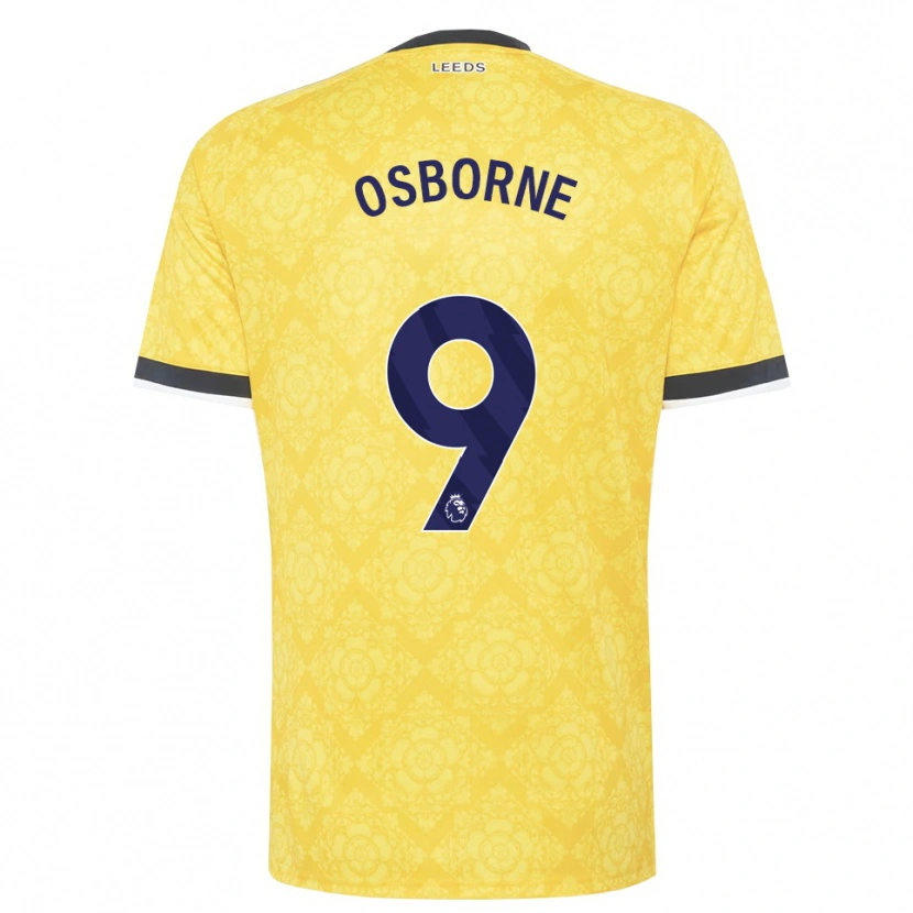 Danxen Uomo Maglia Jemimah Osborne #9 Giallo Bianco Nero Kit Gara Away 2026/27 Maglietta