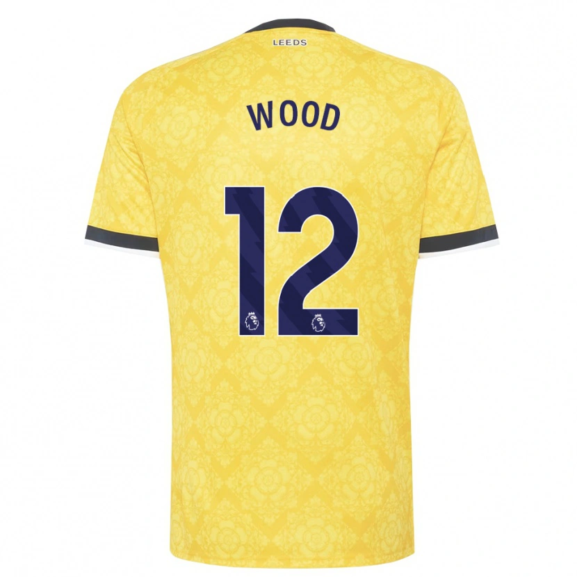 Danxen Uomo Maglia Oliver Wood #12 Giallo Bianco Nero Kit Gara Away 2026/27 Maglietta