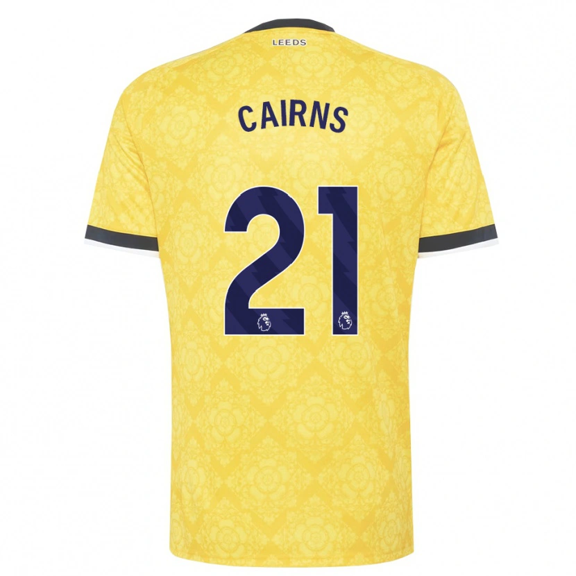 Danxen Uomo Maglia Alex Cairns #21 Giallo Bianco Nero Kit Gara Away 2026/27 Maglietta