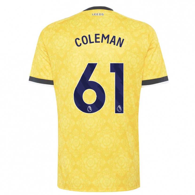 Danxen Uomo Maglia Cian Coleman #61 Giallo Bianco Nero Kit Gara Away 2026/27 Maglietta