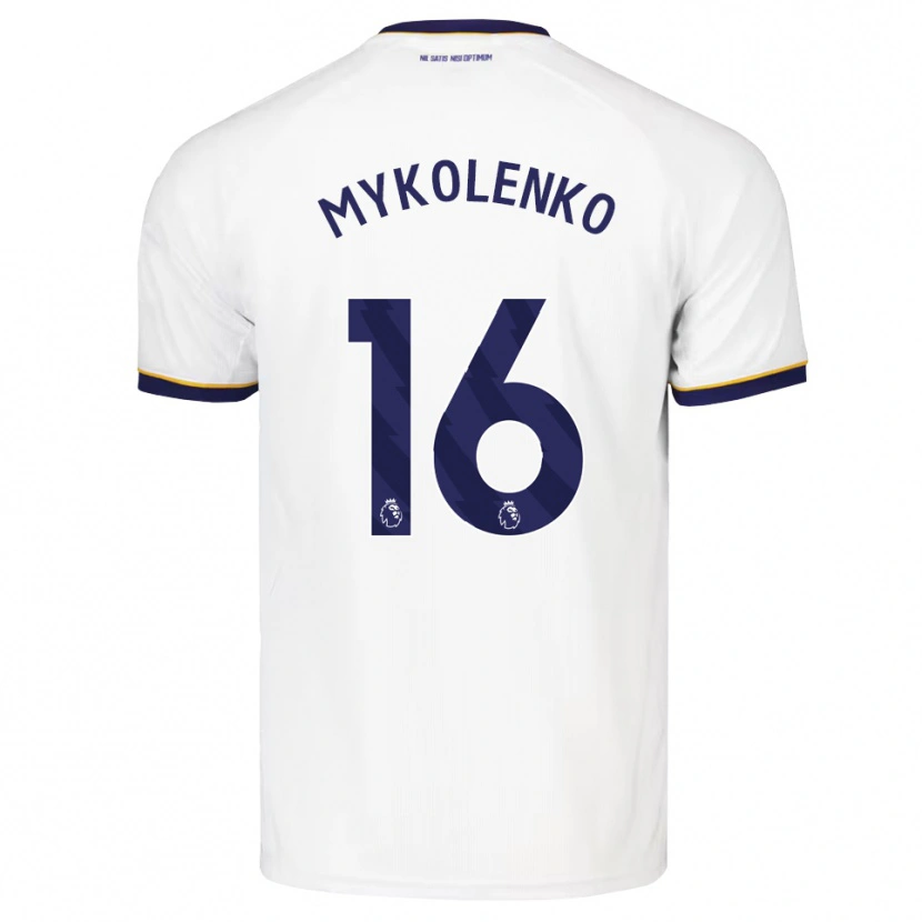 Danxen Uomo Maglia Vitaliy Mykolenko #16 Blu Notte Bianco Giallo Kit Gara Away 2026/27 Maglietta