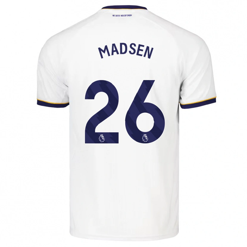 Danxen Uomo Maglia Rikke Madsen #26 Blu Notte Bianco Giallo Kit Gara Away 2026/27 Maglietta