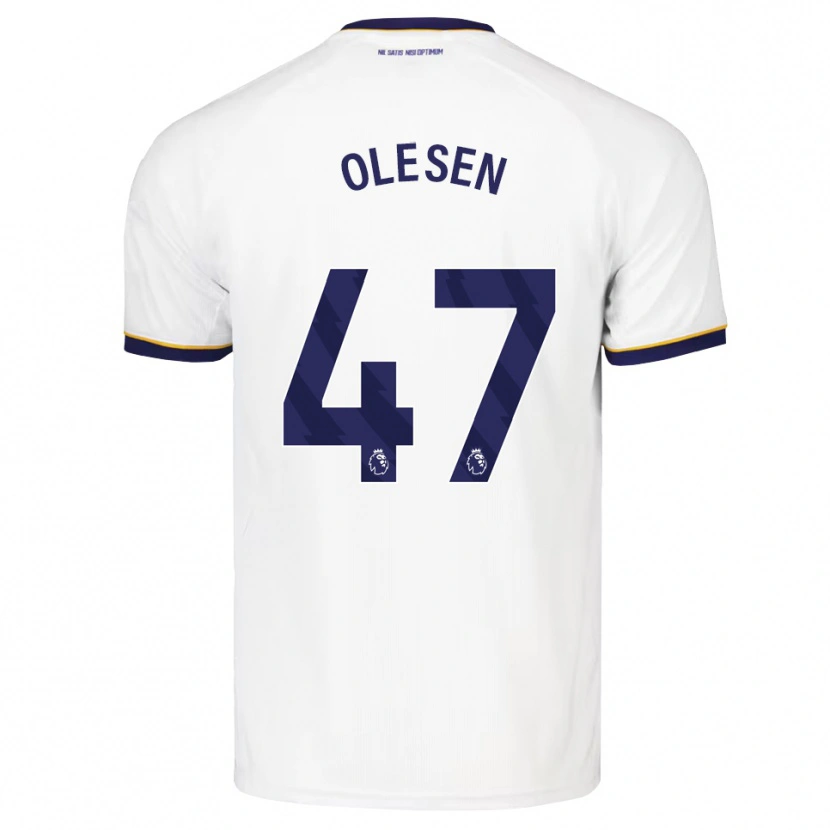 Danxen Uomo Maglia Karoline Olesen #47 Blu Notte Bianco Giallo Kit Gara Away 2026/27 Maglietta