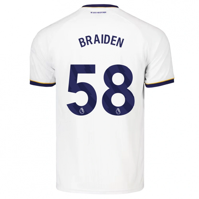 Danxen Uomo Maglia Braiden Graham #58 Blu Notte Bianco Giallo Kit Gara Away 2026/27 Maglietta