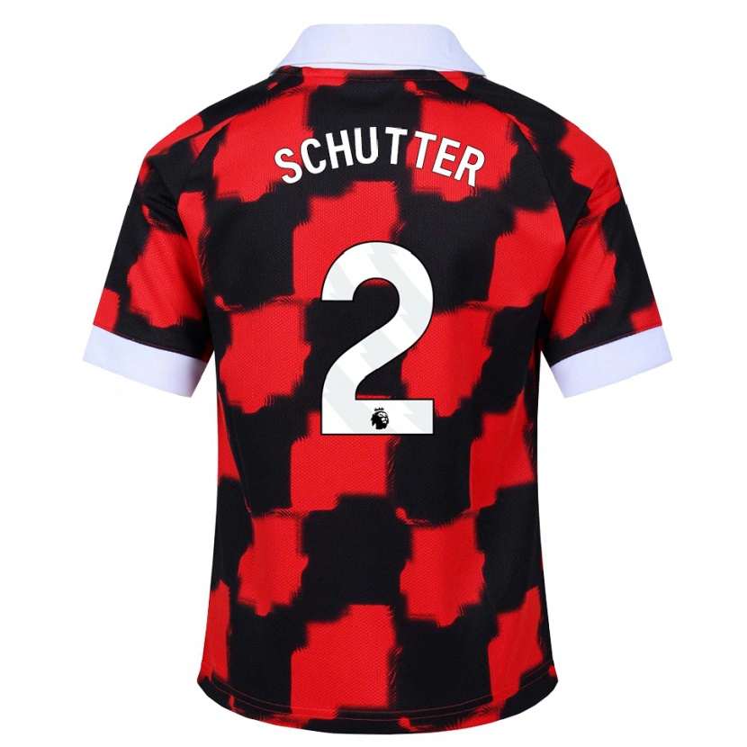 Danxen Uomo Maglia Quinn Schutter #2 Rosso Bianco Nero Kit Gara Away 2026/27 Maglietta