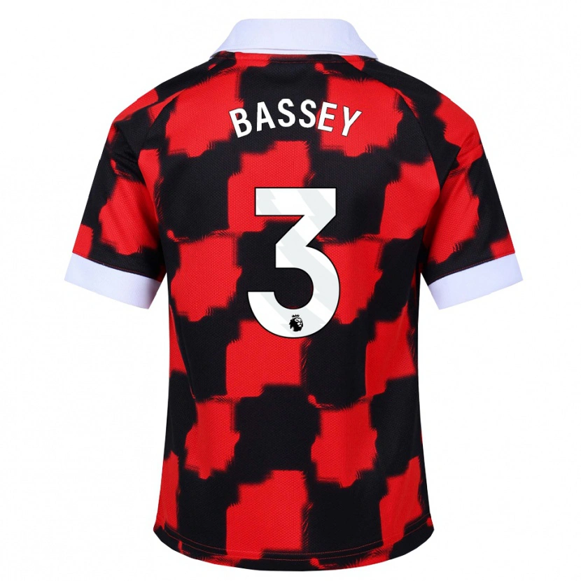 Danxen Uomo Maglia Calvin Bassey #3 Rosso Bianco Nero Kit Gara Away 2026/27 Maglietta