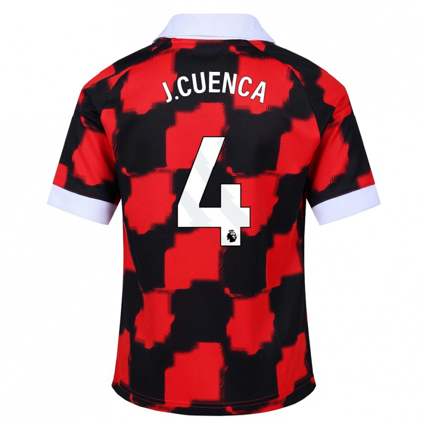 Danxen Uomo Maglia Jorge Cuenca #4 Rosso Bianco Nero Kit Gara Away 2026/27 Maglietta