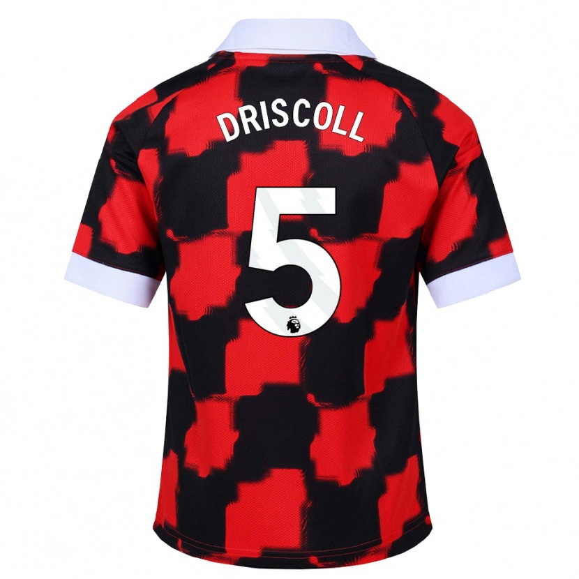 Danxen Uomo Maglia Teddy Driscoll #5 Rosso Bianco Nero Kit Gara Away 2026/27 Maglietta