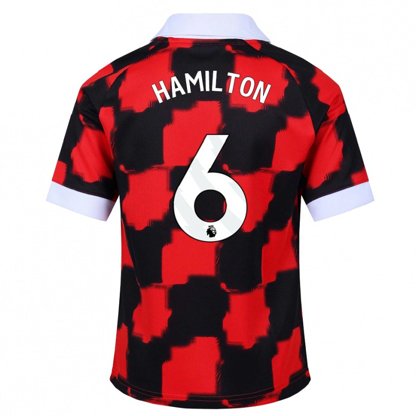 Danxen Uomo Maglia Leo Hamilton #6 Rosso Bianco Nero Kit Gara Away 2026/27 Maglietta