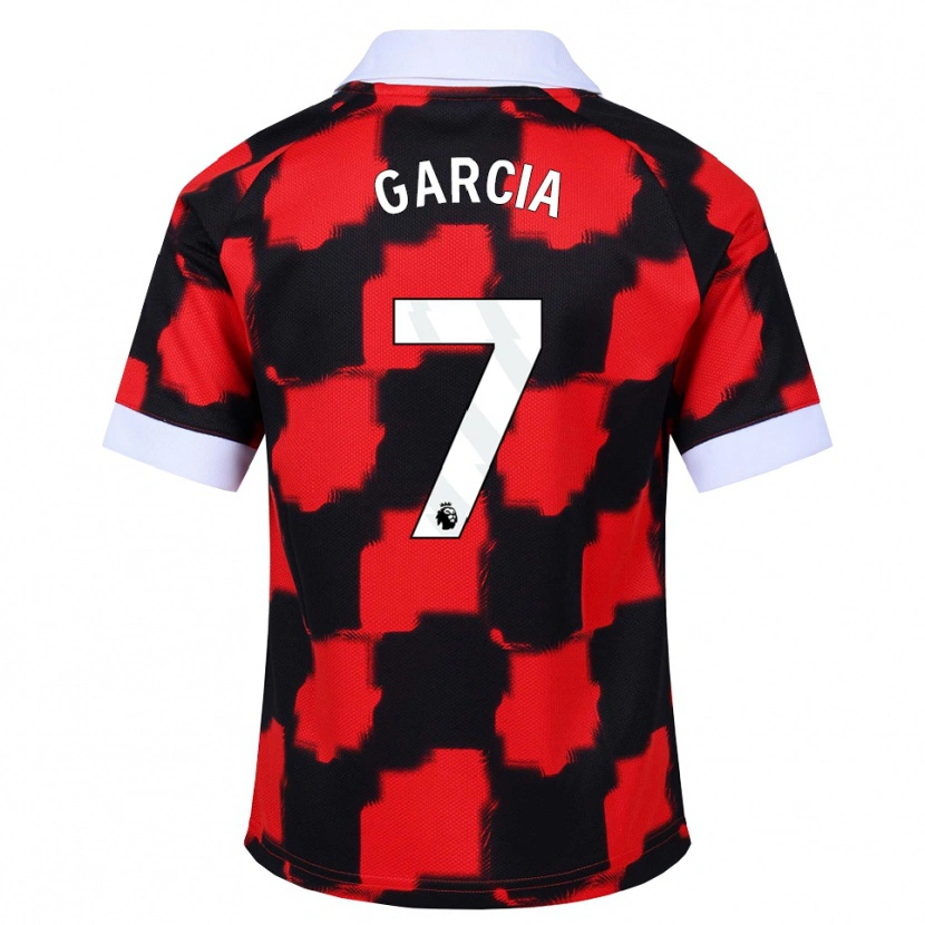 Danxen Uomo Maglia Gonzalo García #7 Rosso Bianco Nero Kit Gara Away 2026/27 Maglietta