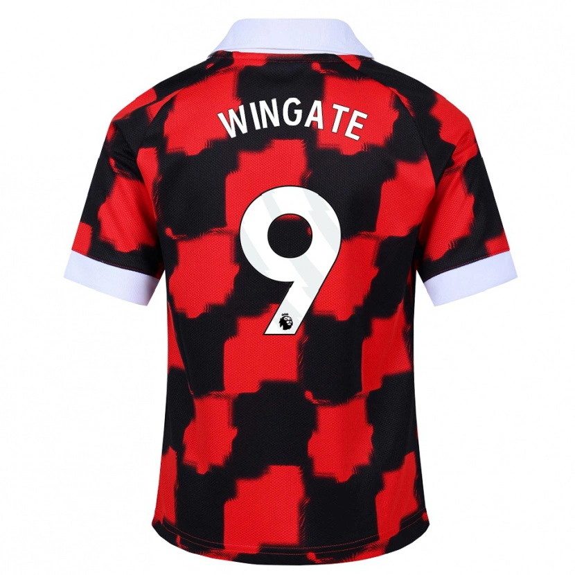 Danxen Uomo Maglia Tom Wingate #9 Rosso Bianco Nero Kit Gara Away 2026/27 Maglietta